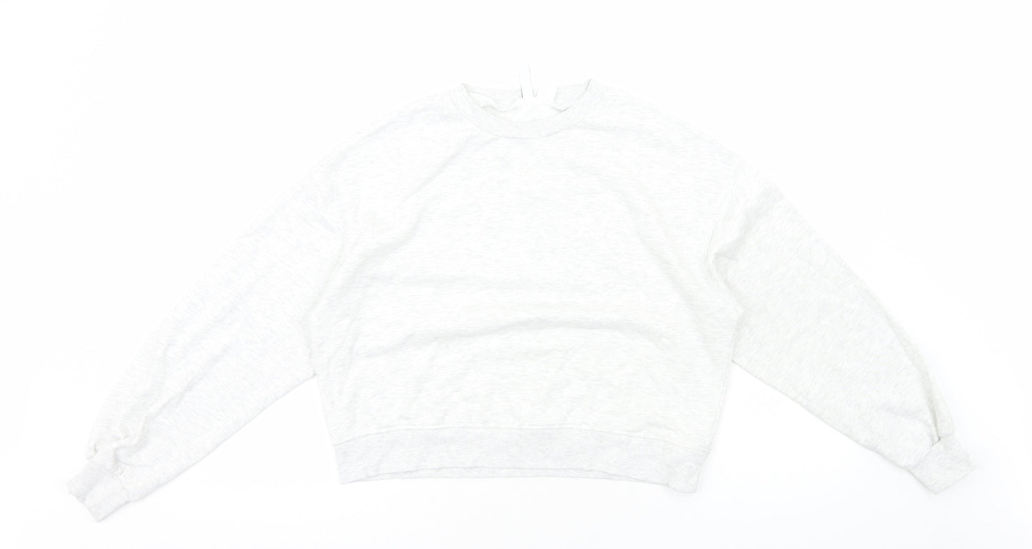 H&M Womens Grey Cotton Blend Pullover Sweatshirt Size M Pullover - Cropped