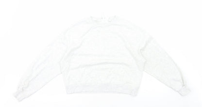 H&M Womens Grey Cotton Blend Pullover Sweatshirt Size M Pullover - Cropped