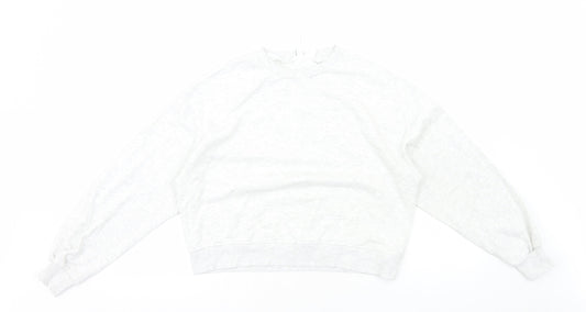 H&M Womens Grey Cotton Blend Pullover Sweatshirt Size M Pullover - Cropped