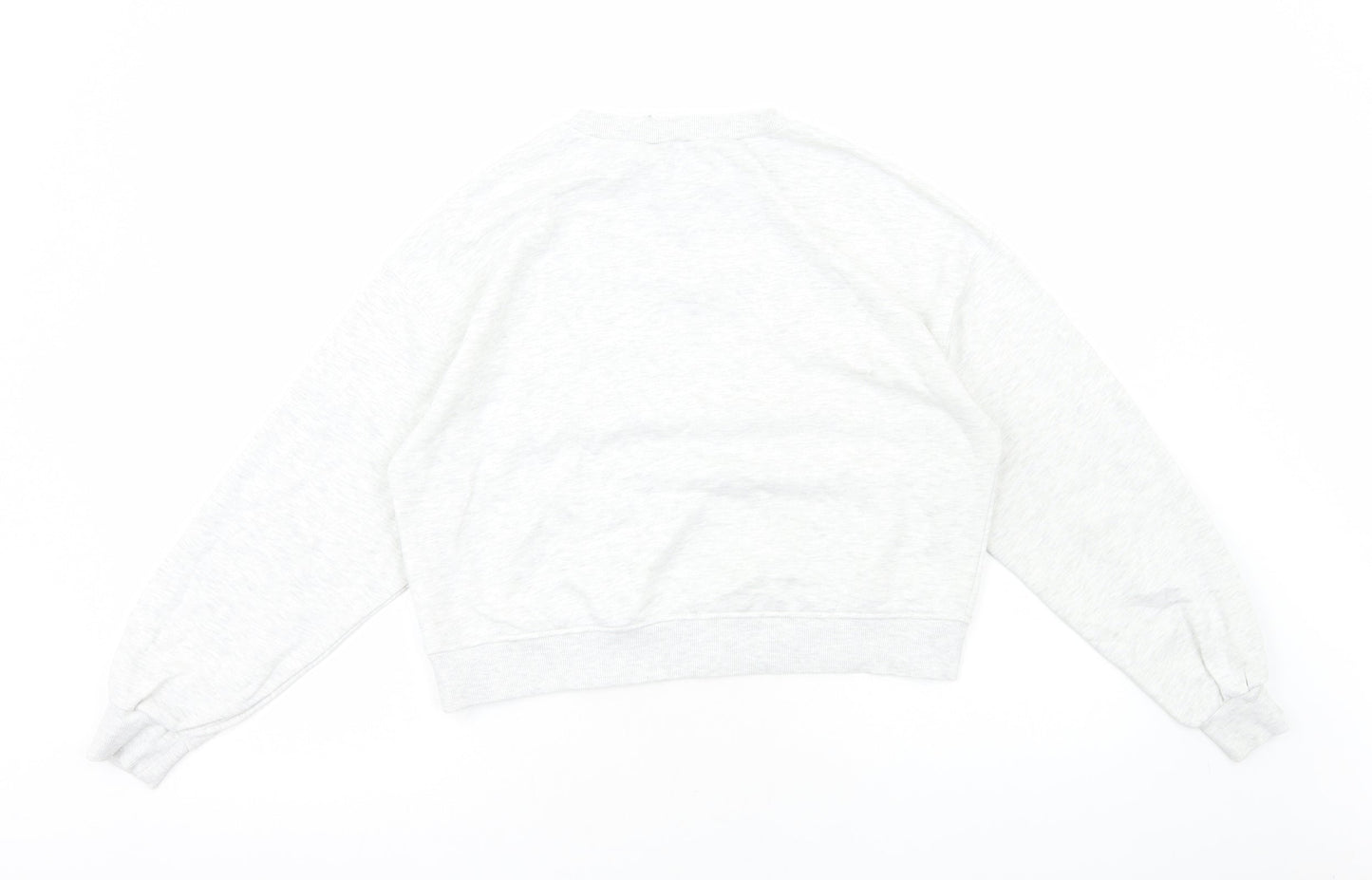 H&M Womens Grey Cotton Blend Pullover Sweatshirt Size M Pullover - Cropped