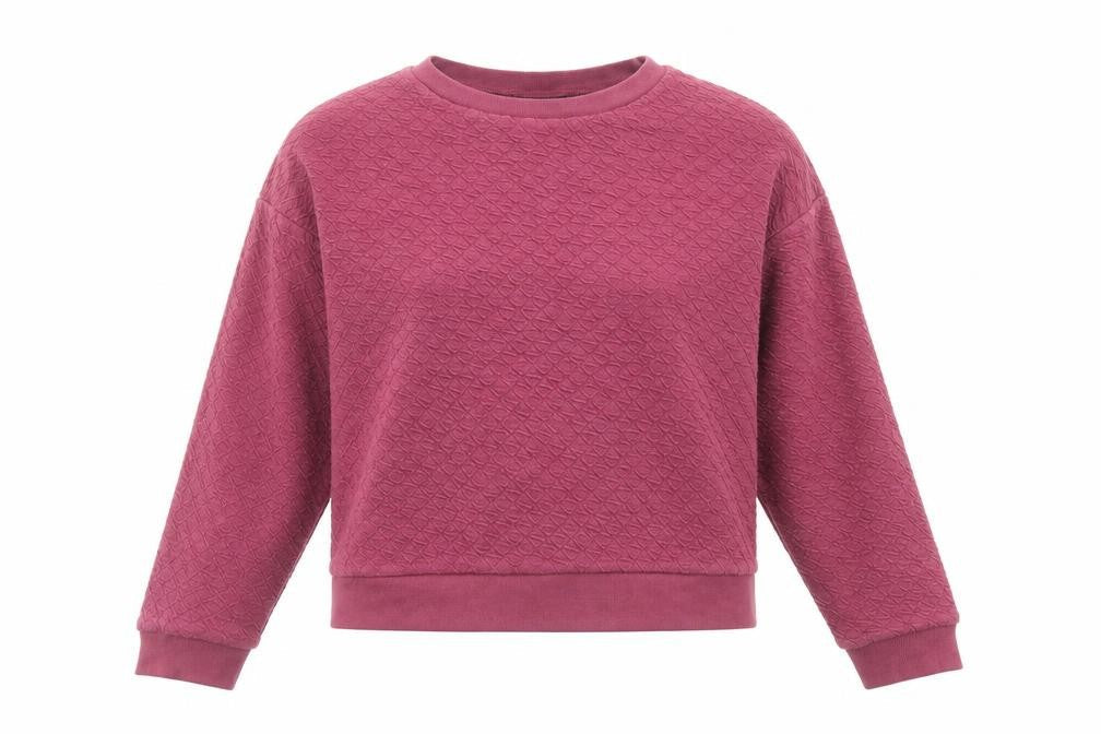 Topshop Womens Purple Cotton Pullover Sweatshirt Size 10 Pullover - Textured Crop