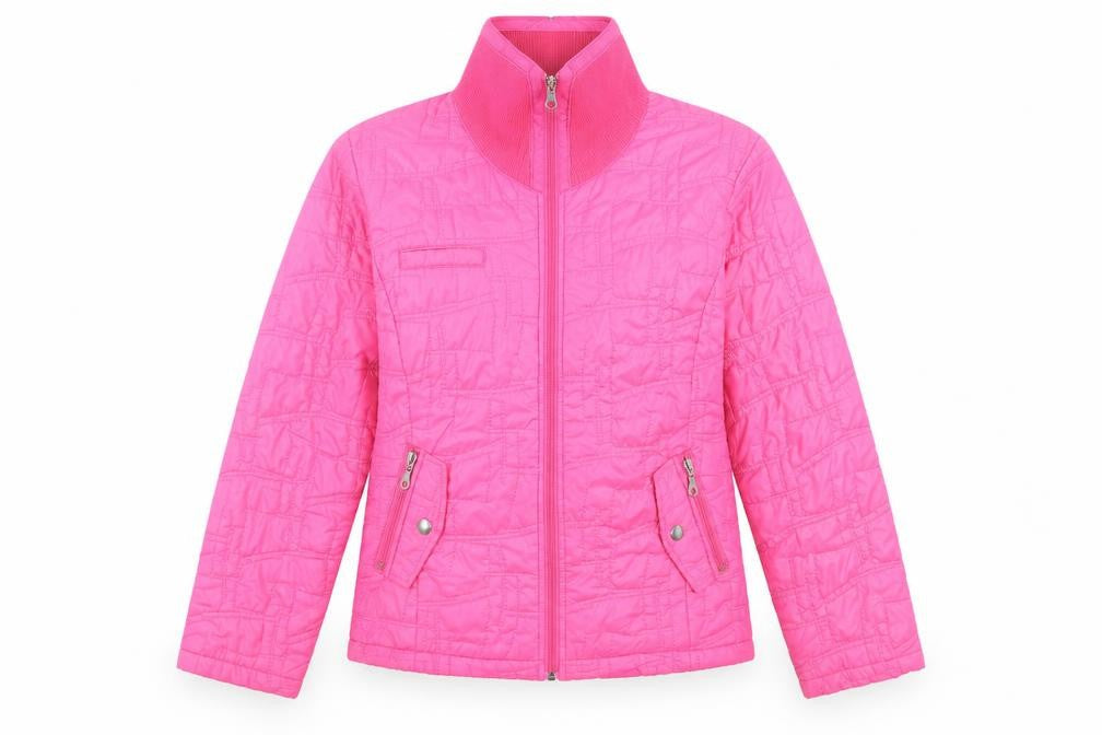 Long Island Womens Pink Quilted Jacket Size S Zip