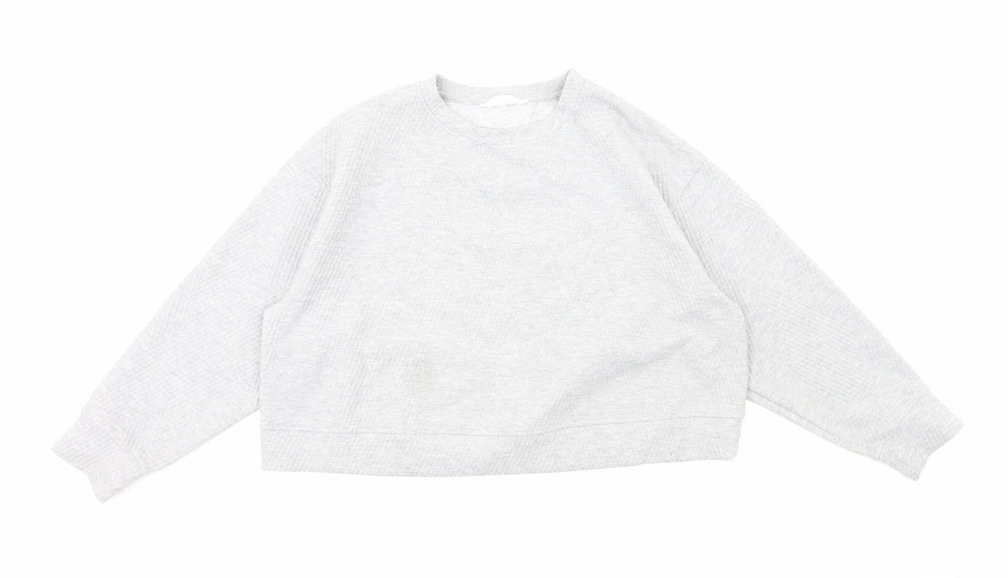 Primark Womens Grey Cotton Pullover Sweatshirt Size M Pullover - Cropped