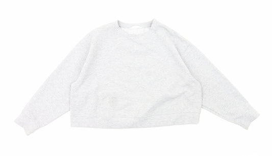 Primark Womens Grey Cotton Pullover Sweatshirt Size M Pullover - Cropped