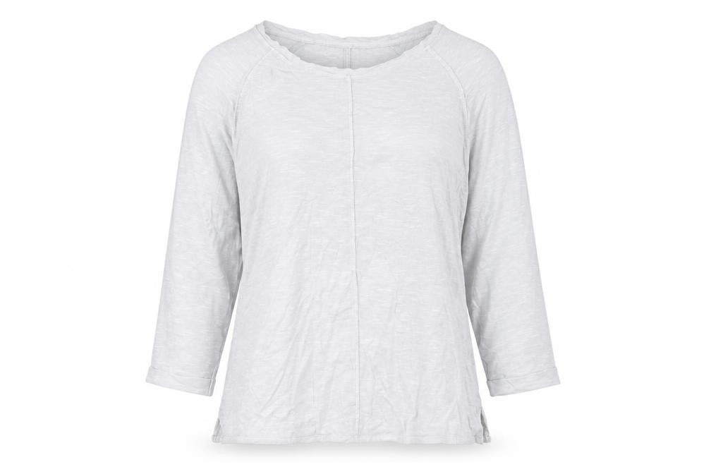 Marks & Spencer Womens Grey Cotton Basic Blouse Size 14 Scoop Neck