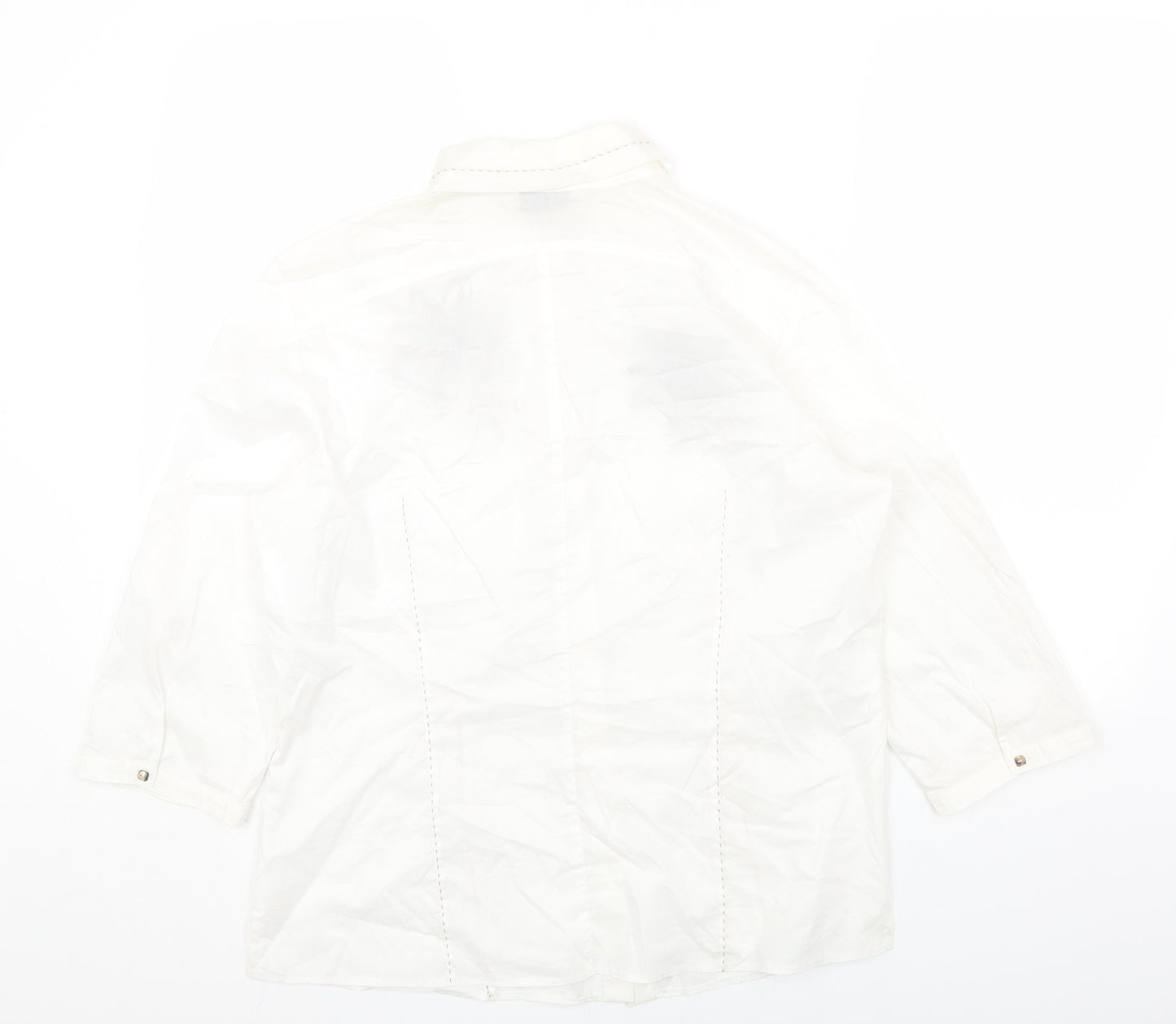 Gerry Weber Womens White Cotton Basic Button-Up Size 18 Collared