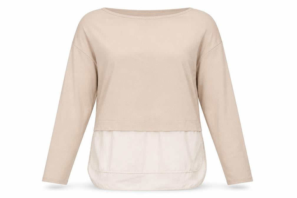Zara Womens Beige Cotton Basic Blouse Size S Boat Neck