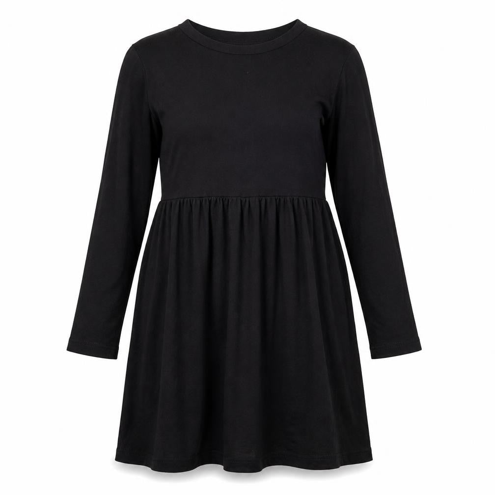 SheIn Womens Black Polyester T-Shirt Dress Size S Round Neck Pullover