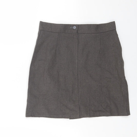 Preworn Womens Grey Polyester Mini Skirt Size 26 Zip