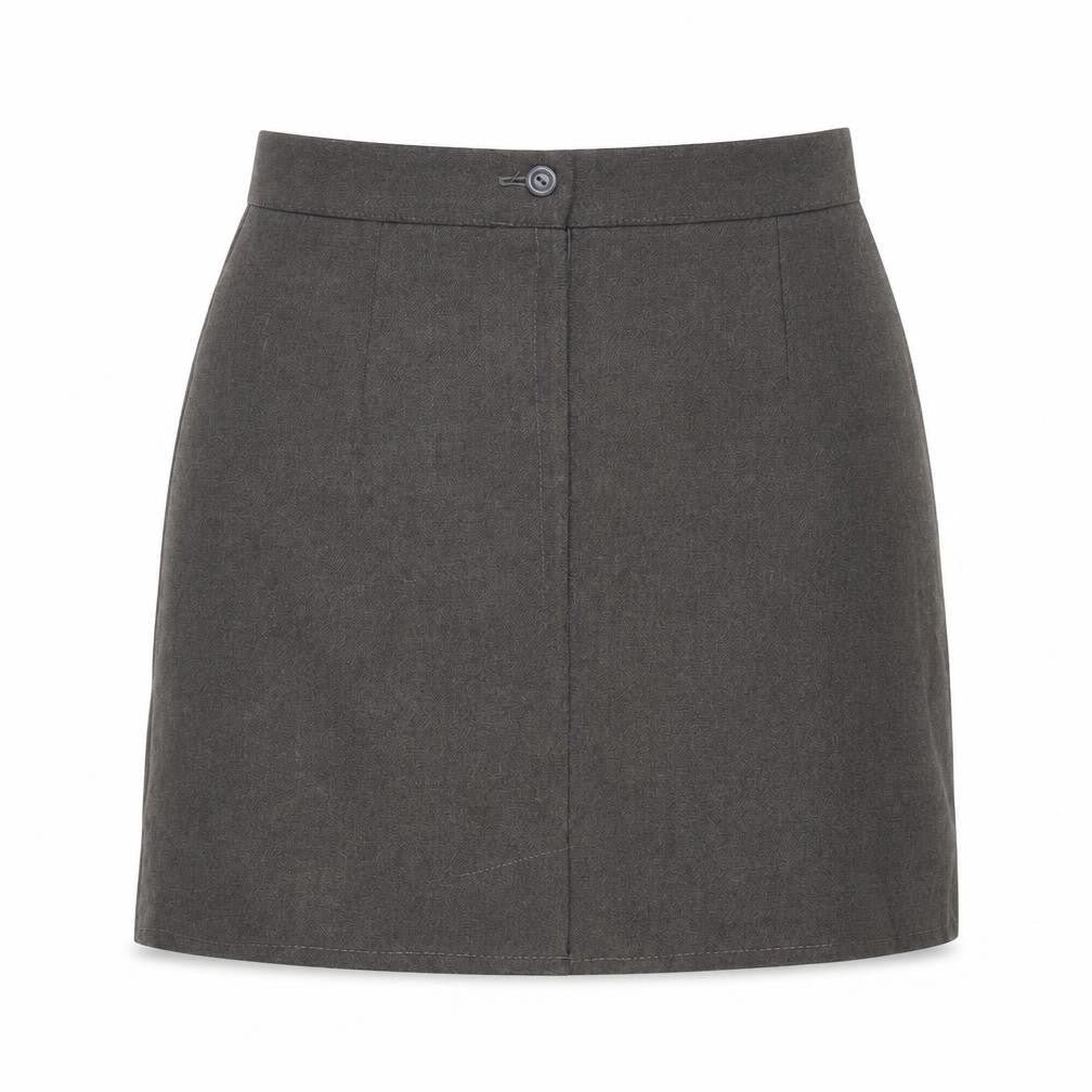 Preworn Womens Grey Polyester Mini Skirt Size 26 Zip