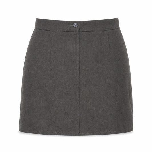 Preworn Womens Grey Polyester Mini Skirt Size 26 Zip