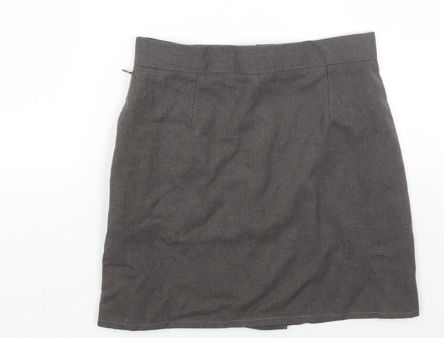 Preworn Womens Grey Polyester Mini Skirt Size 26 Zip
