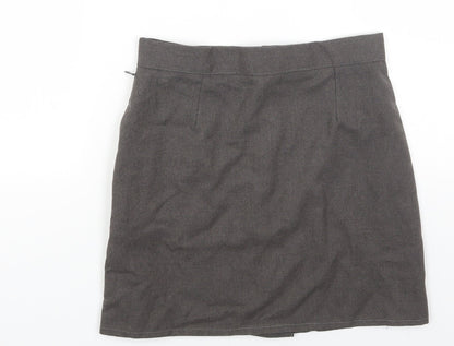 Preworn Womens Grey Polyester Mini Skirt Size 26 Zip