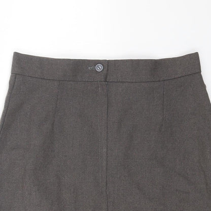 Preworn Womens Grey Polyester Mini Skirt Size 26 Zip