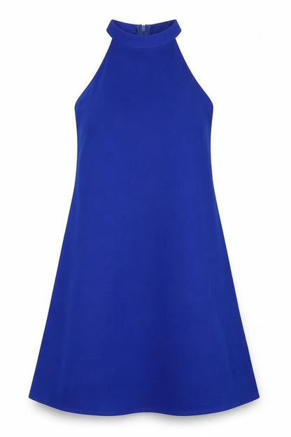 Missguided Womens Blue Polyester Shift Size 8 Halter Zip