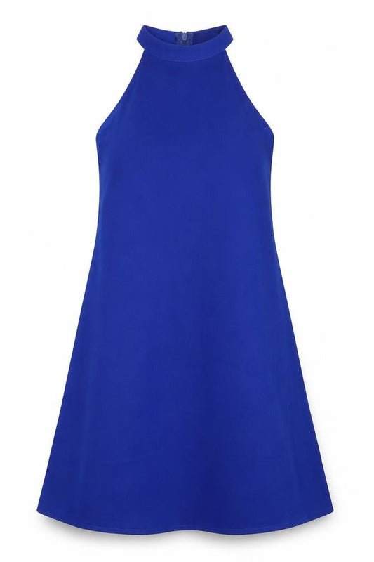 Missguided Womens Blue Polyester Shift Size 8 Halter Zip