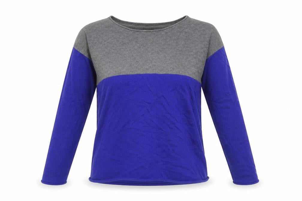 Splendid Womens Grey Round Neck Striped Acrylic Pullover Jumper Size L