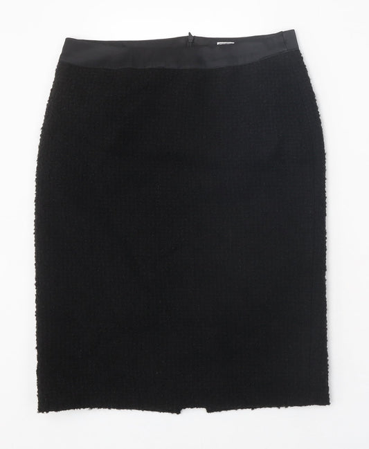 A Woman Womens Black Polyester Straight & Pencil Skirt Size 12 Zip
