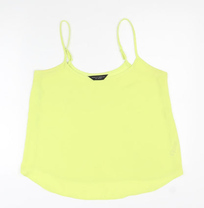 Dorothy Perkins Womens Yellow Polyester Basic Tank Size 12 Round Neck