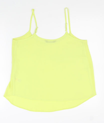 Dorothy Perkins Womens Yellow Polyester Basic Tank Size 12 Round Neck