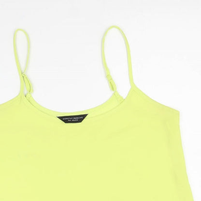 Dorothy Perkins Womens Yellow Polyester Basic Tank Size 12 Round Neck