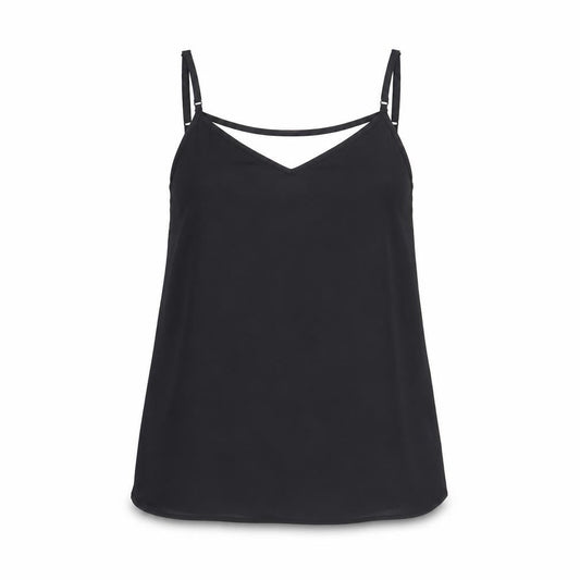 Primark Womens Black Polyester Camisole Tank Size 10 V-Neck - Cross Back Detail