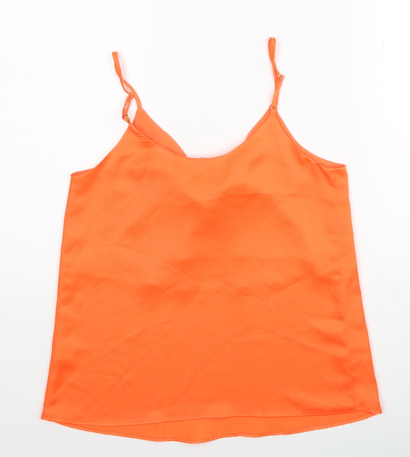 River Island Womens Orange Polyester Basic Tank Size 6 V-Neck