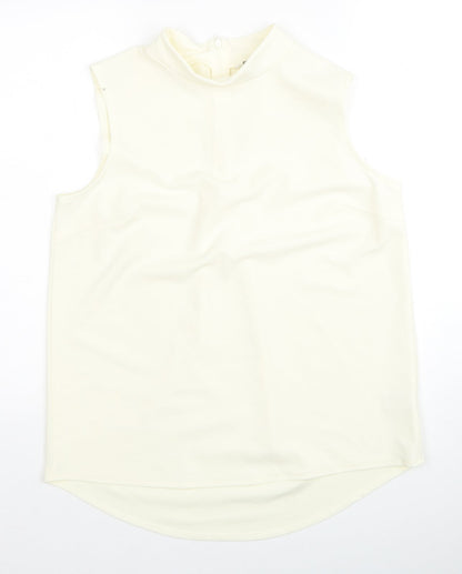 Next Womens Yellow Polyester Basic Tank Size 12 Mock Neck