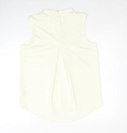 Next Womens Yellow Polyester Basic Tank Size 12 Mock Neck