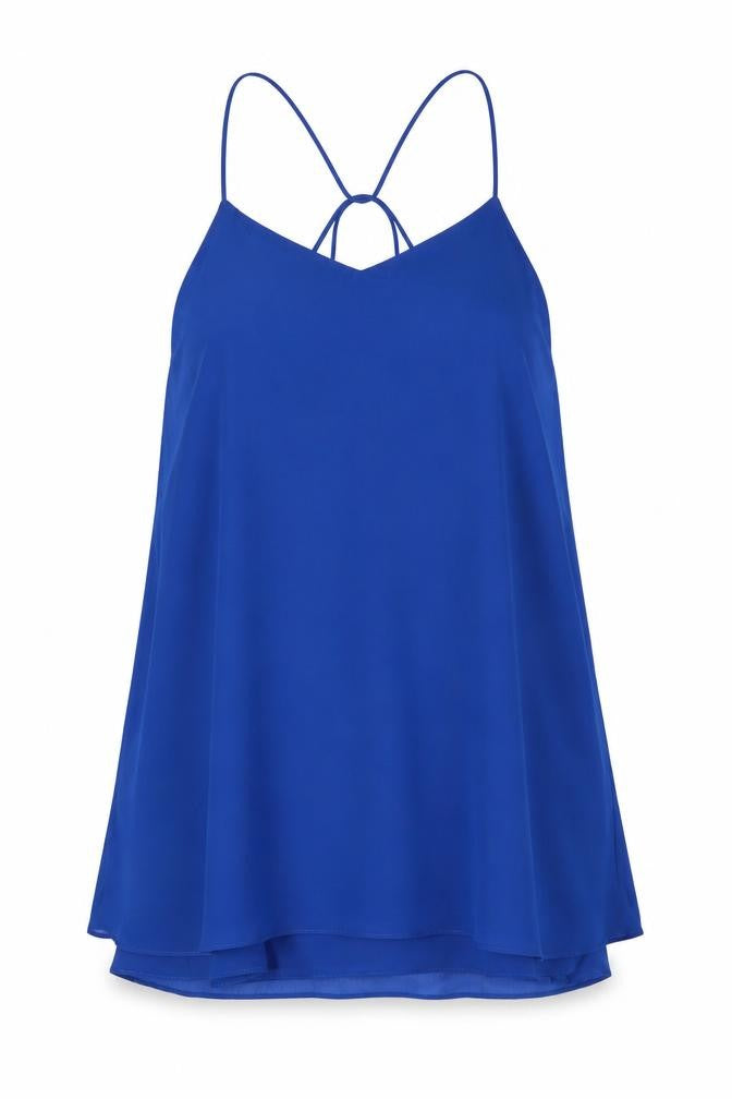 Topshop Womens Blue Polyester Trapeze & Swing Size 10 V-Neck Pullover