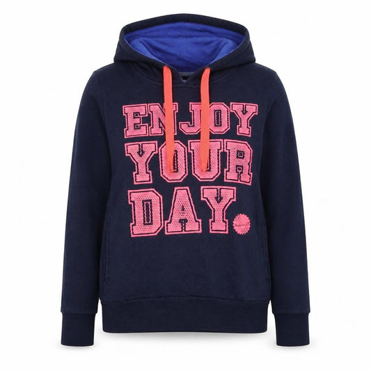 Sublevel Womens Blue Polyester Pullover Hoodie Size M Pullover - Enjoy Your Day
