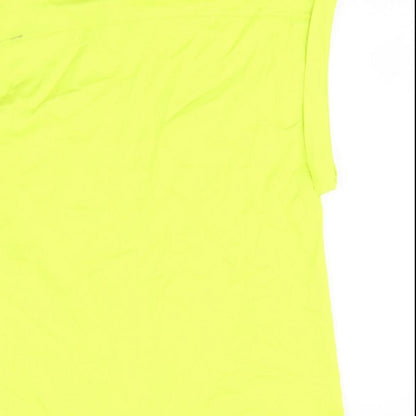 Marks & Spencer Womens Green Viscose Basic Button-Up Size 8 V-Neck