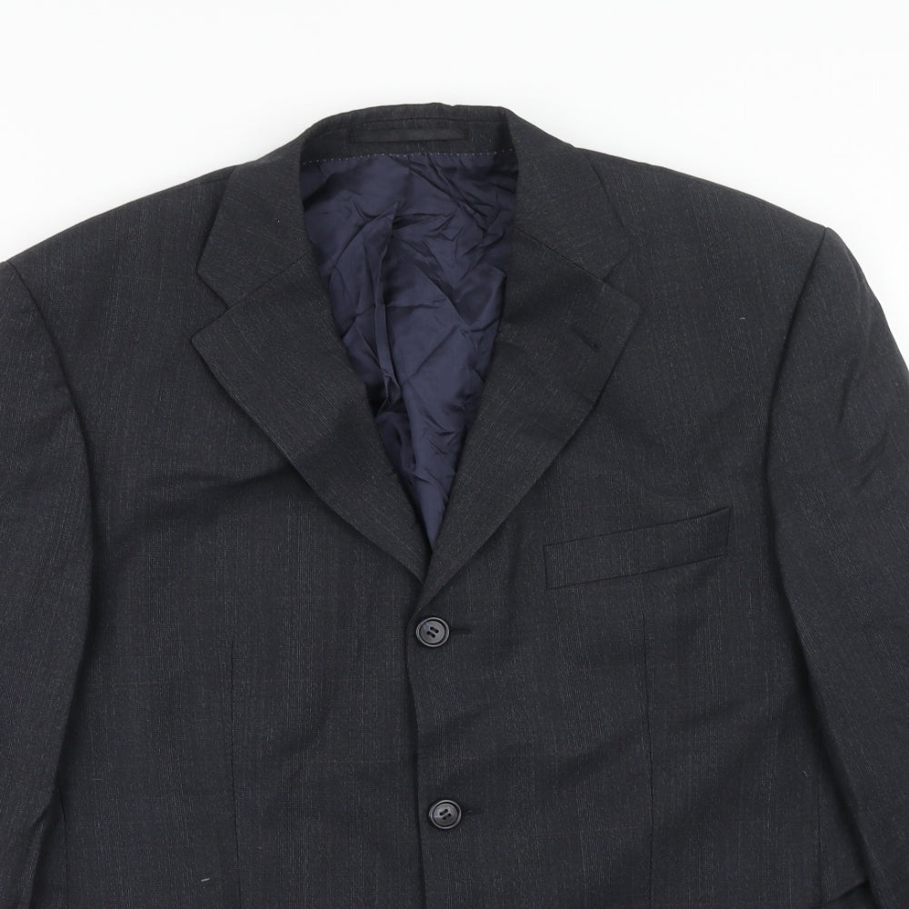 Preworn Mens Grey Polyester Jacket Blazer Size 42
