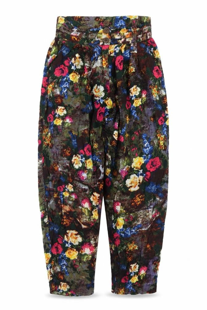 Motel Womens Multicoloured Geometric Viscose Bloomer Trousers Size S Regular Zip