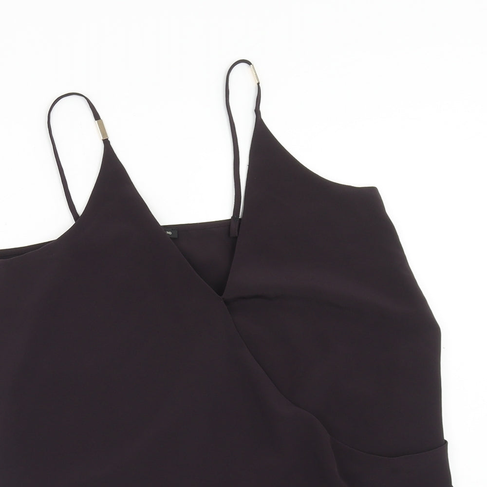 River Island Womens Purple Polyester Camisole Tank Size 8 V-Neck - Asymmetric