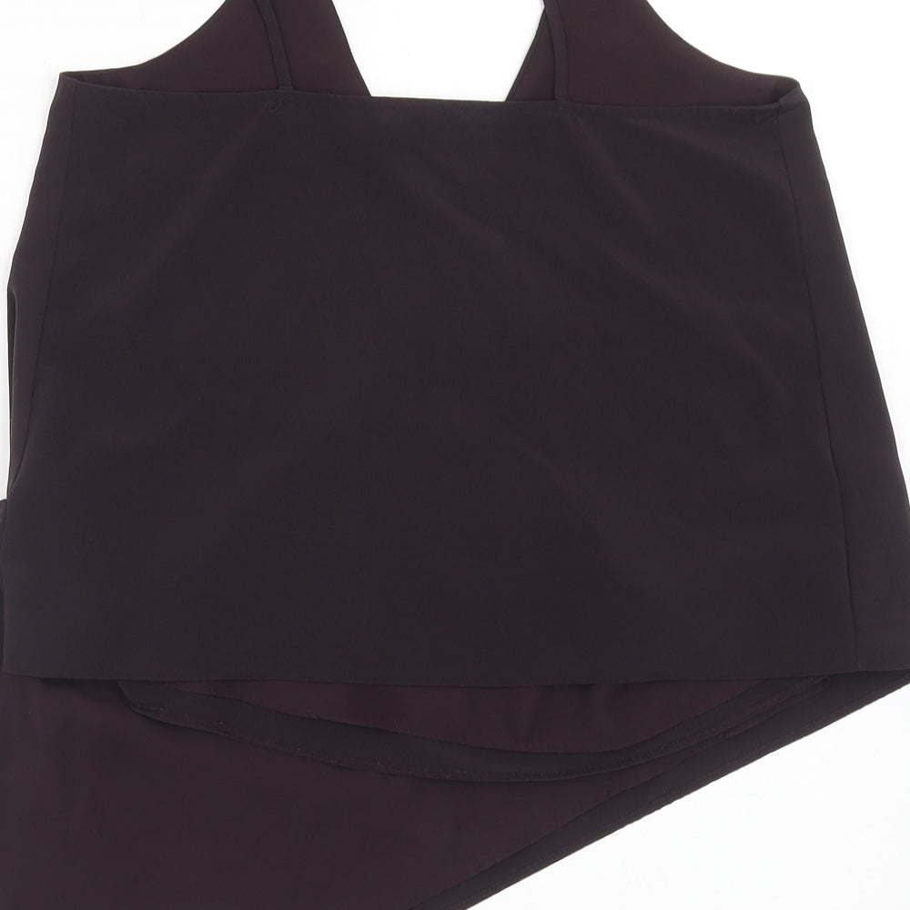 River Island Womens Purple Polyester Camisole Tank Size 8 V-Neck - Asymmetric