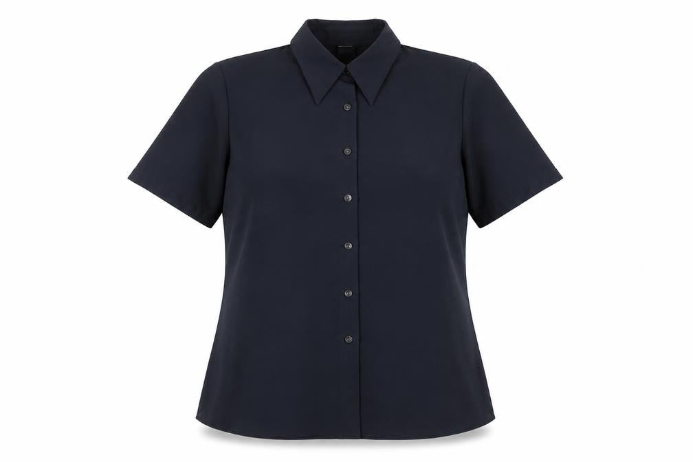 Primark Womens Black Polyester Basic Button-Up Size 14 Collared