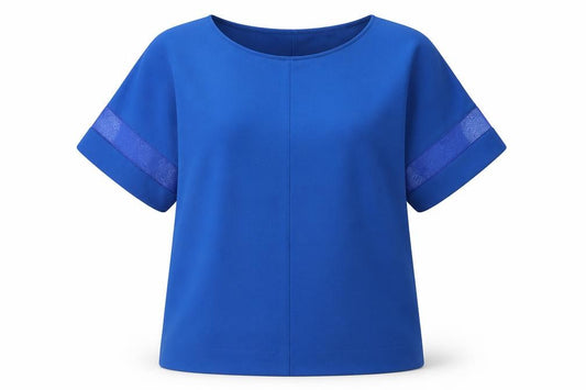 Marks and Spencer Womens Blue Polyester Basic Blouse Size 12 Boat Neck