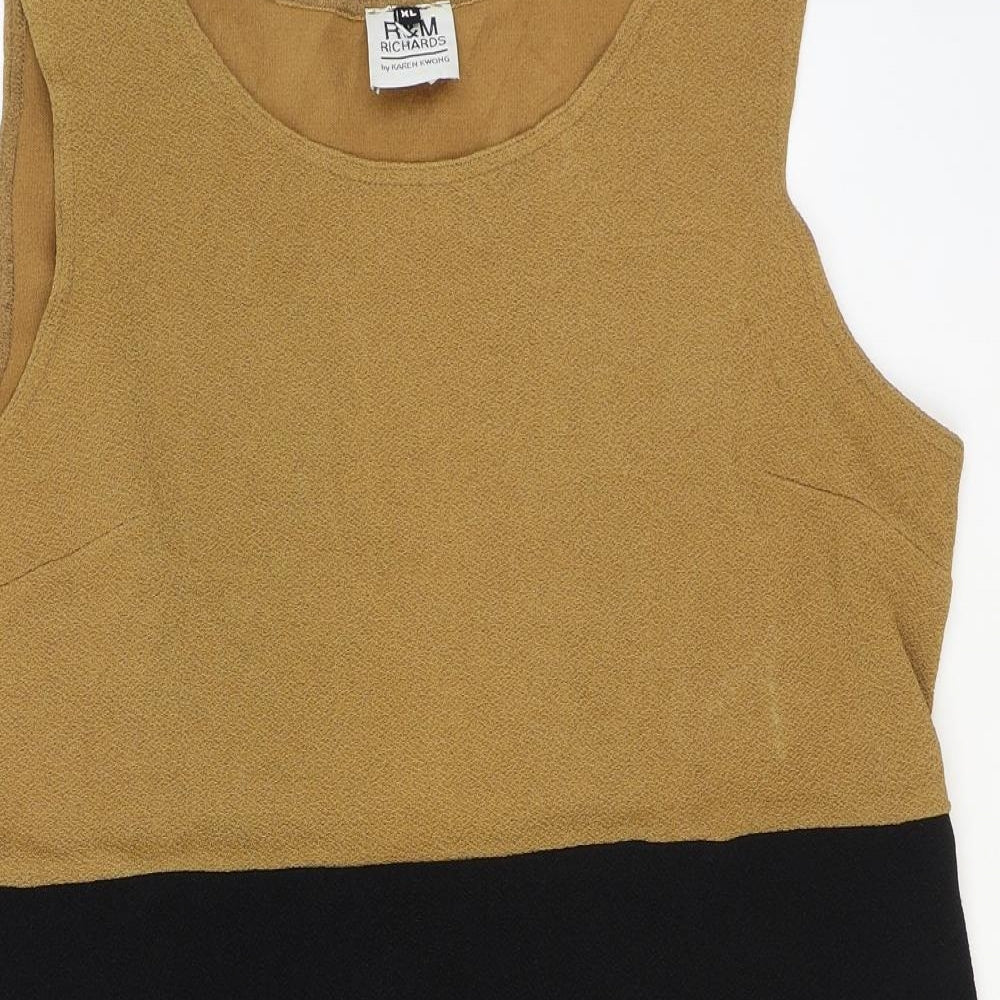 R&M Richards Womens Black Colourblock Polyester Tank Dress Size XL Scoop Neck