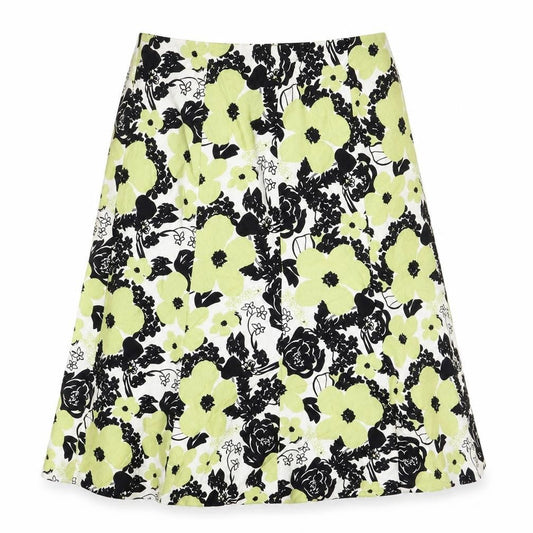 ISLE Womens Multicoloured Geometric Linen Flare Skirt Size 12