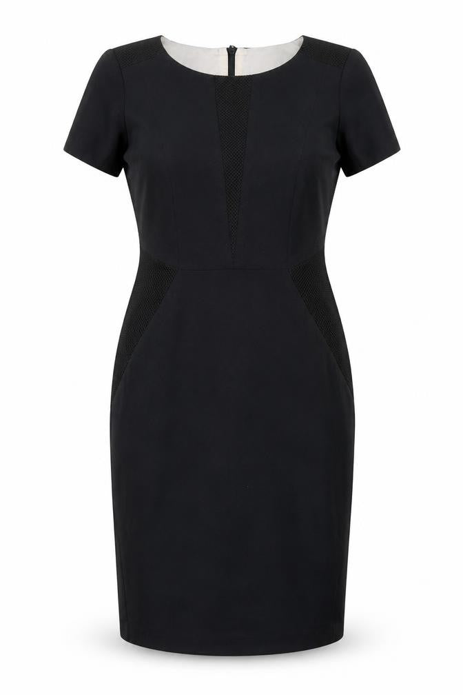 Marks and Spencer Womens Black Polyester A-Line Size 10 Round Neck Zip