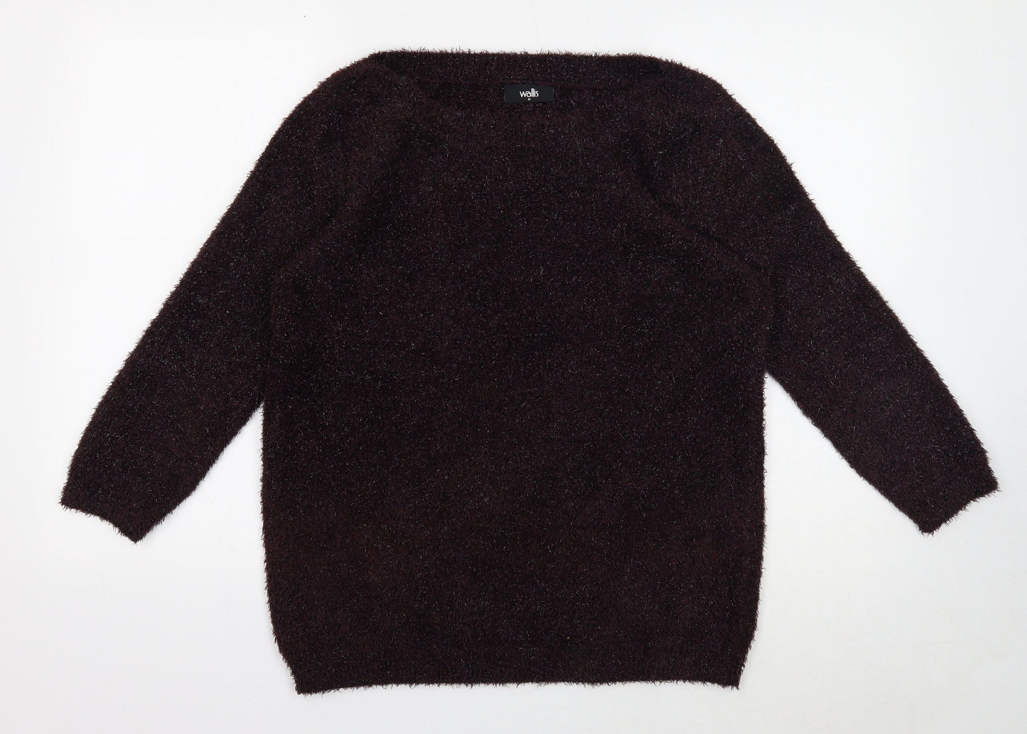 Wallis Womens Purple Boat Neck Polyester Pullover Jumper Size M