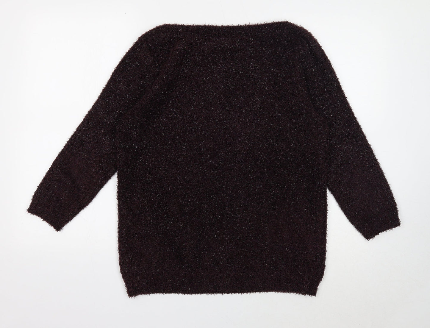 Wallis Womens Purple Boat Neck Polyester Pullover Jumper Size M