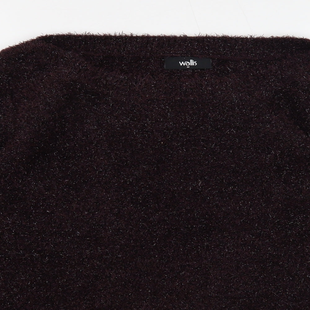 Wallis Womens Purple Boat Neck Polyester Pullover Jumper Size M