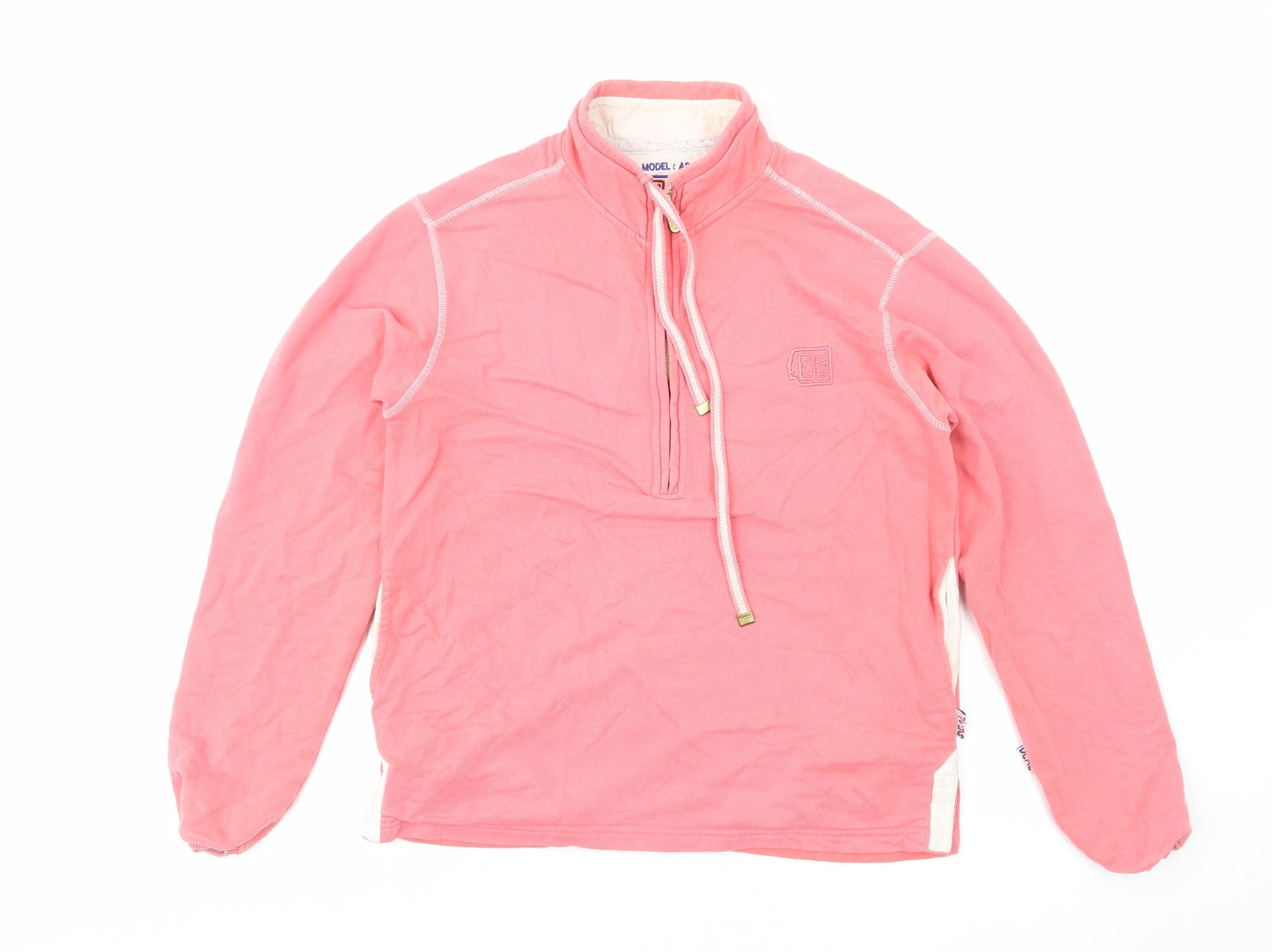 Deal Womens Pink High Neck Cotton Pullover Jumper Size S