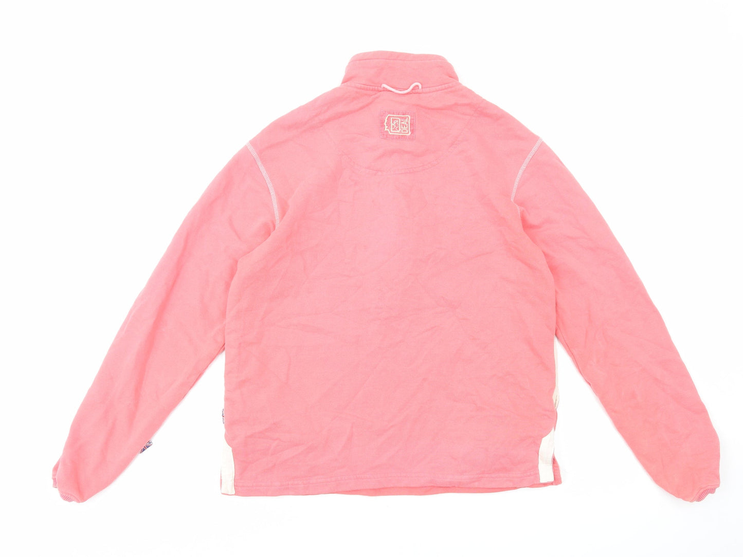 Deal Womens Pink High Neck Cotton Pullover Jumper Size S