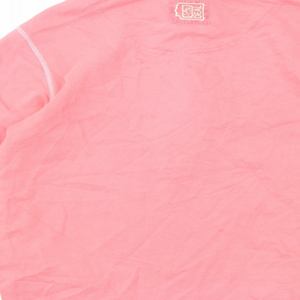 Deal Womens Pink High Neck Cotton Pullover Jumper Size S
