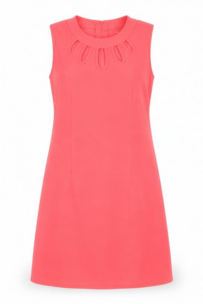Rage Womens Pink Polyester Shift Size 10 Round Neck Zip