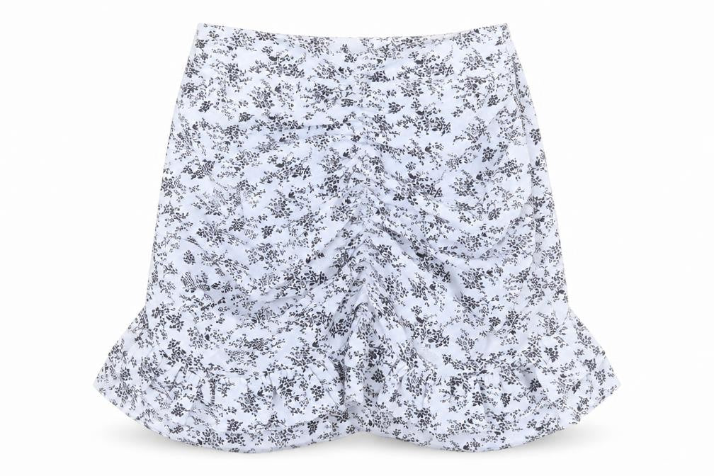 PRETTYLITTLETHING Womens Blue Floral Viscose Trumpet Skirt Size 8 Zip
