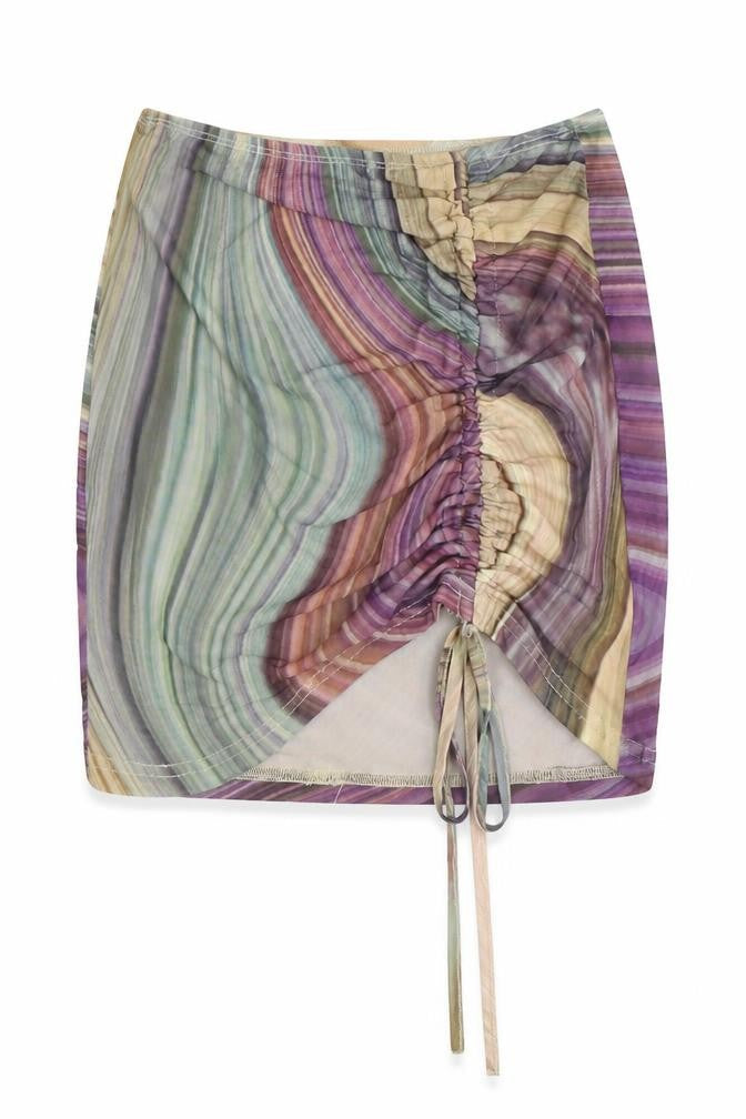 SheIn Womens Multicoloured Geometric Polyester Bandage Skirt Size S